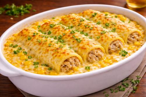 Canelone Frango ao Creme de Milho